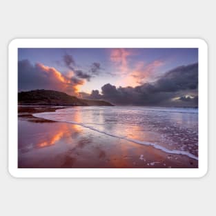 Caswell Bay Sunrise on Gower, Wales Sticker